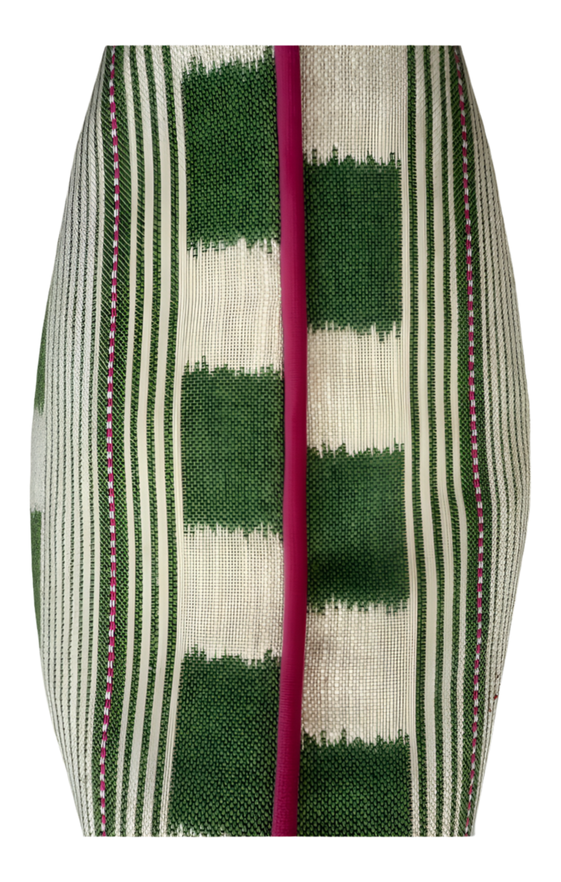 Green Lost & Found Fuchsia Velvet Piped Cushion
