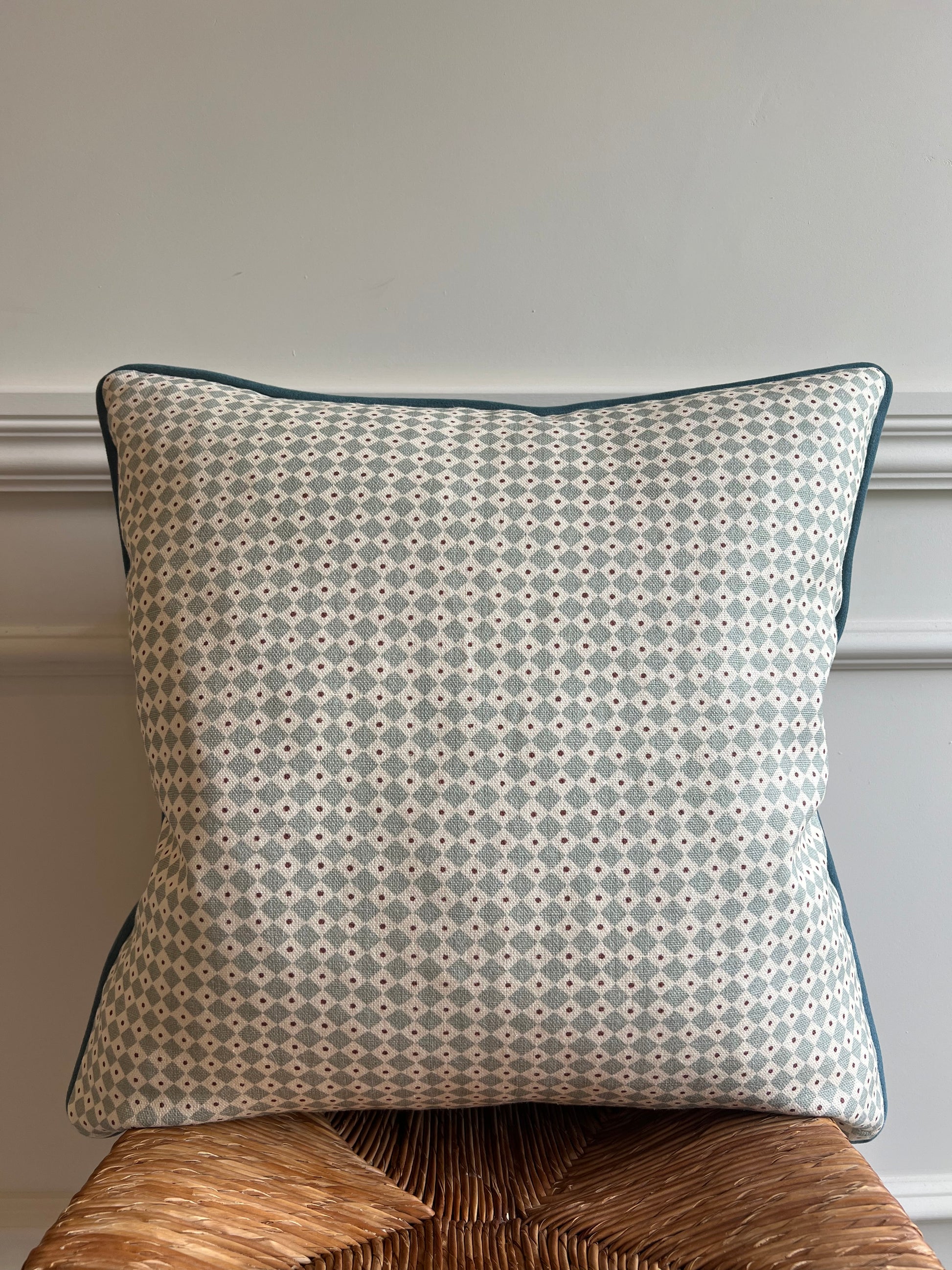 Lewis & Wood Cushions - Luxury cushions in Diamond Dot Fabric (Sea Holly)