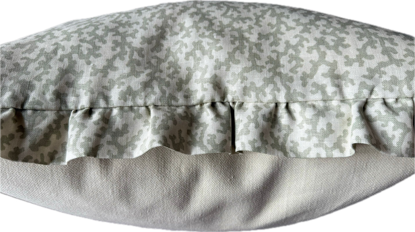 Veere Grenney Folly Sage Ruffled cushions