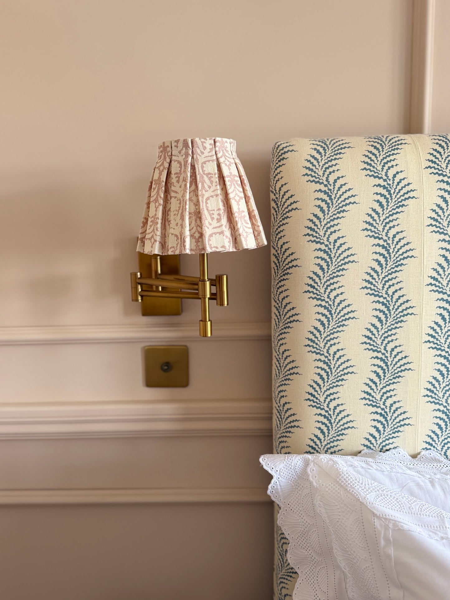 Luxury box pleat lampshade in Penny Morrison premium designer fabric