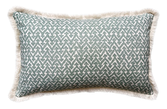 Fermoie Green Rabanna Fringed Lumber Cushion