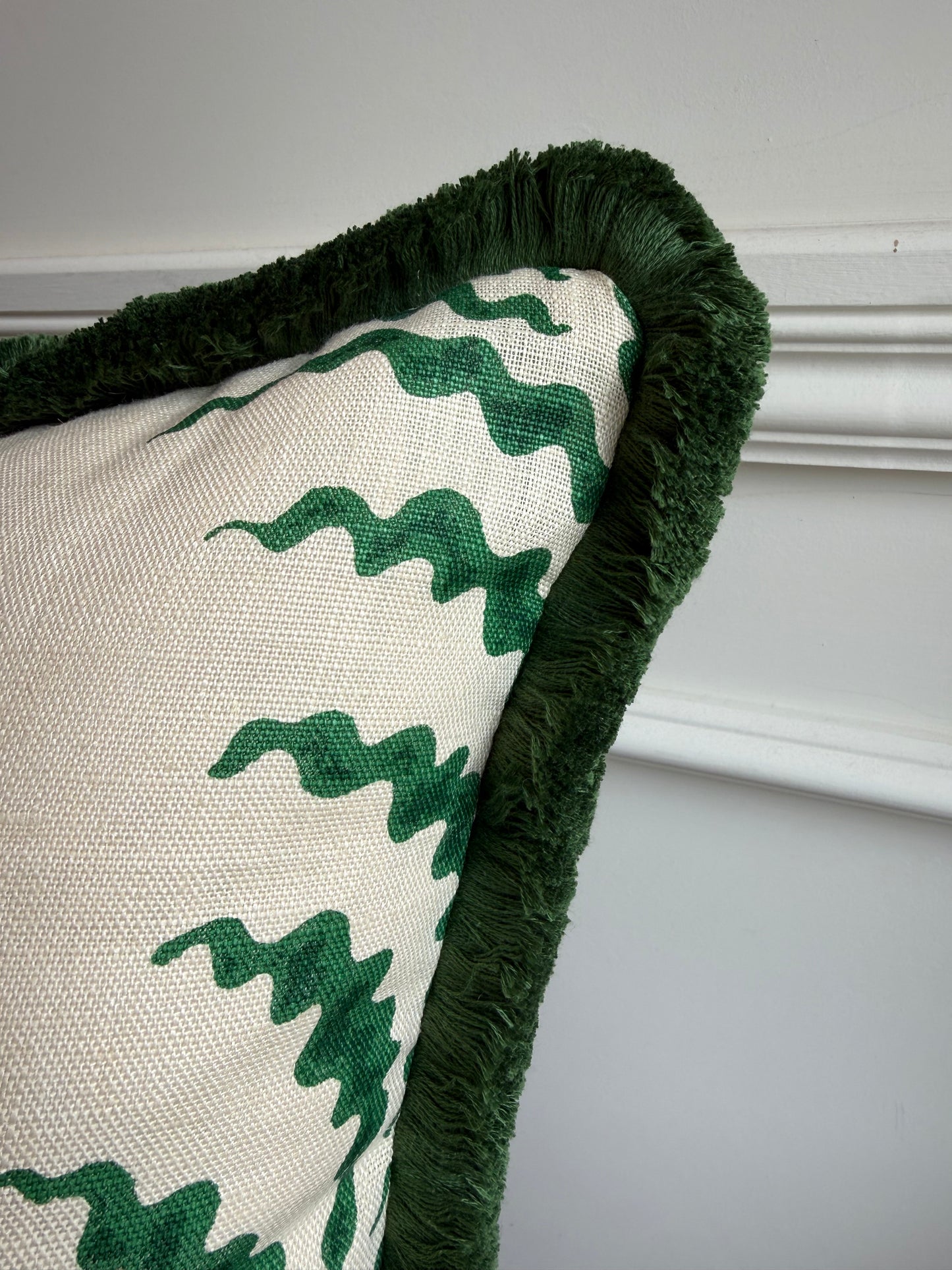 Soane Scrolling Fern Fringed Cushion