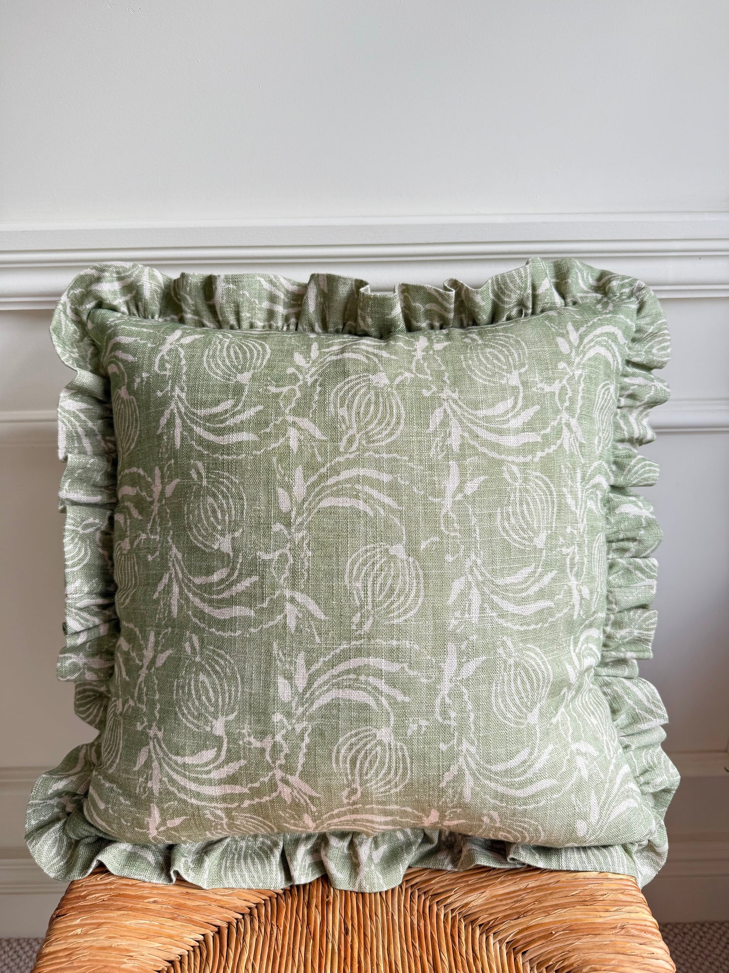GP & J Baker Pomegranate Ruffled Cushion