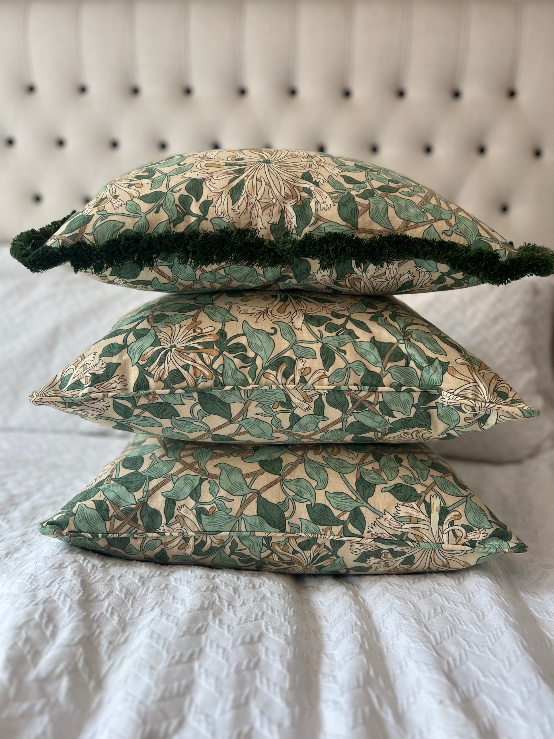 William Morris Cushions - Luxury cushions in William Morris Fabric (Honeysuckle)