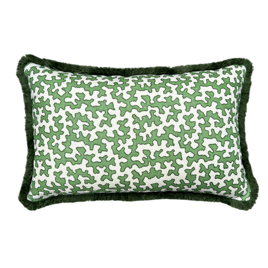 Colefax & Fowler Green Squiggle Lumbar Cushion