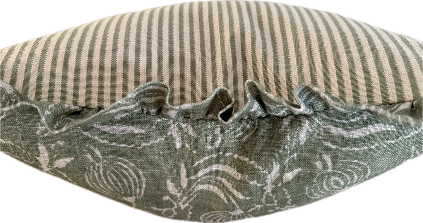 GP & J Baker Pomegranate Ruffled Cushion