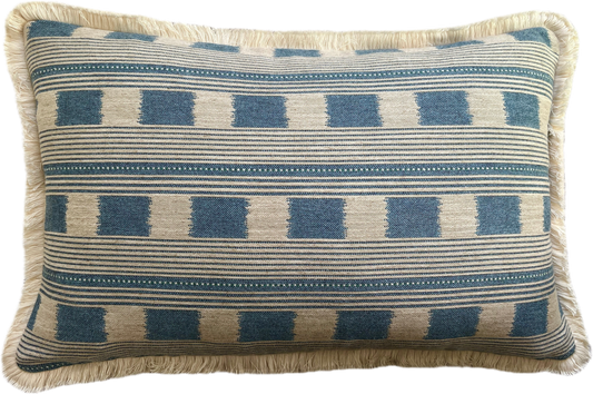 Denim Lost & Found Fringed Cushion