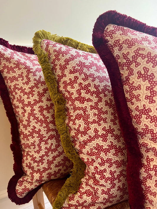 Sanderson Cushions - Luxury cushions in Sanderson Truffle Fabric (Damson)