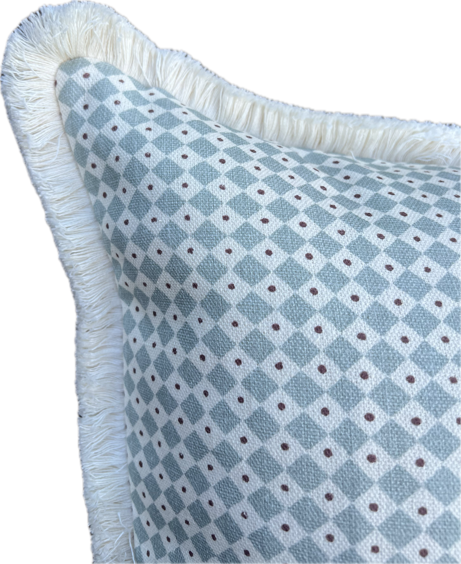 Lewis & Wood Cushions - Luxury cushions in Diamond Dot Fabric (Sea Holly)