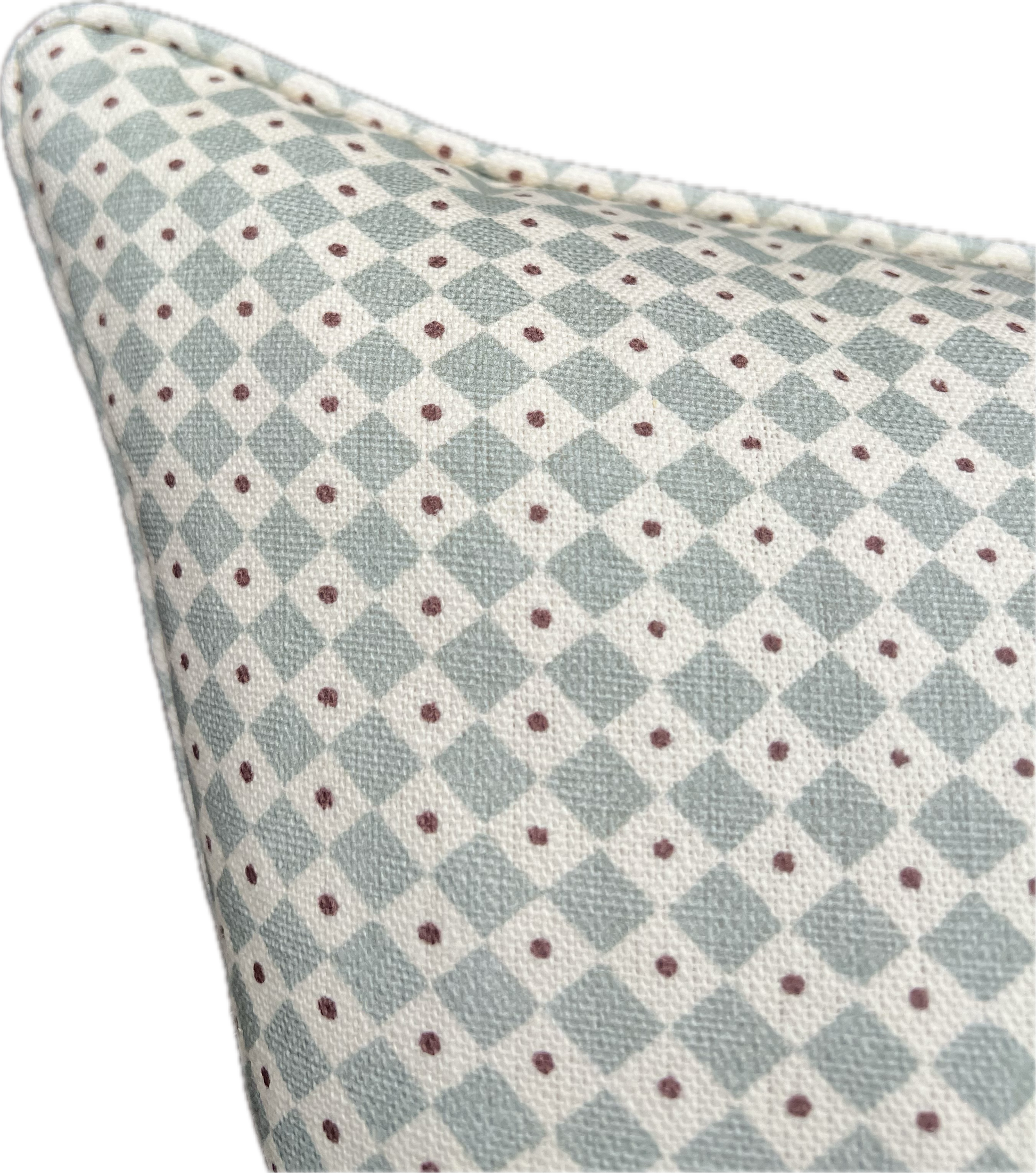 Lewis & Wood Cushions - Luxury cushions in Diamond Dot Fabric (Sea Holly)