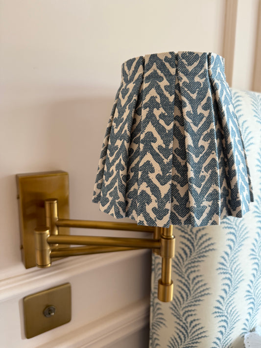 Luxury box pleat lampshade in Fermoie Rabanna premium designer fabric