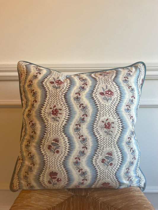 Luxury designer cushion in Pierre Frey Le Manach Greuze fabric