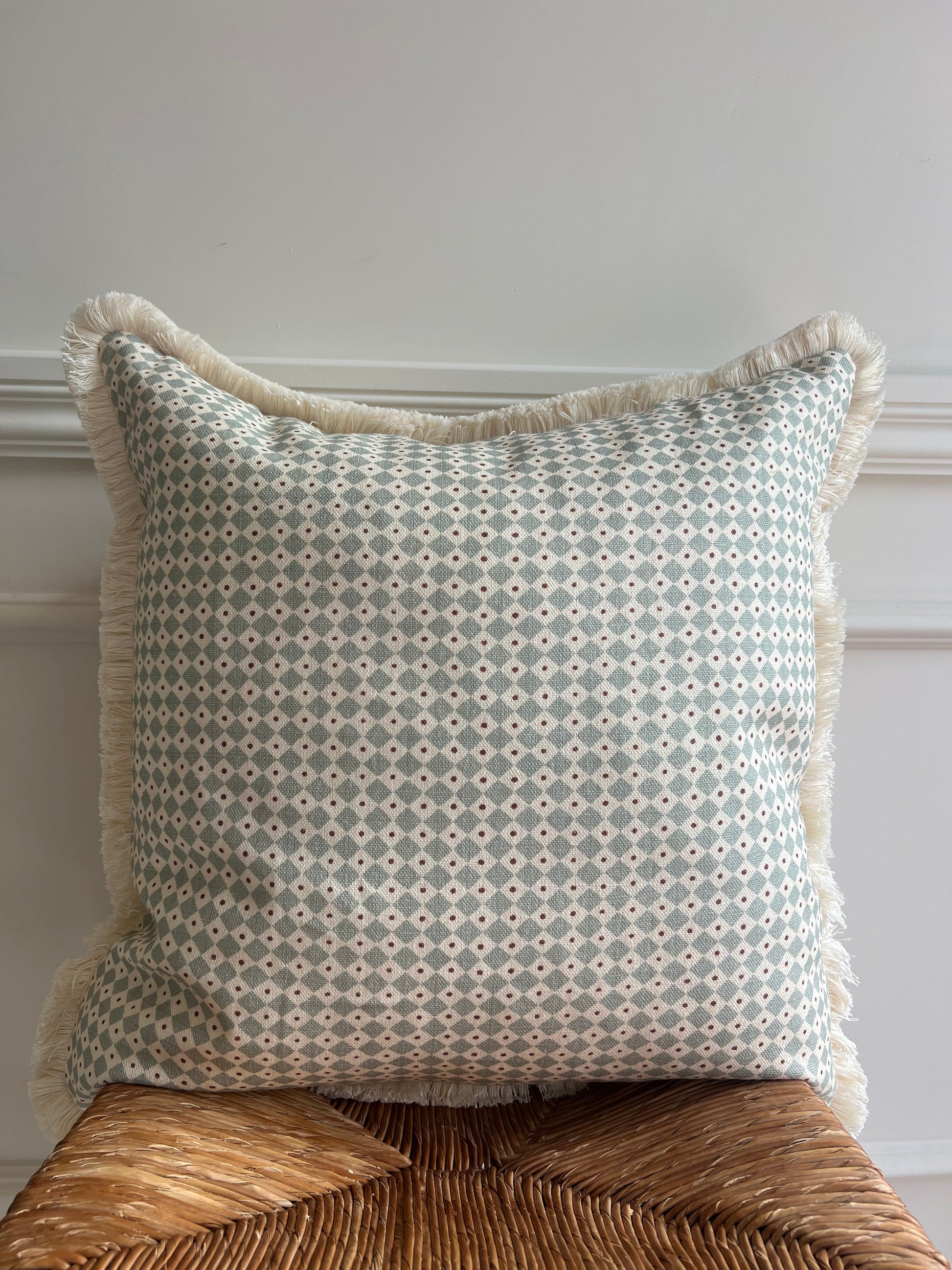 Lewis & Wood Cushions - Luxury cushions in Diamond Dot Fabric (Sea Holly)
