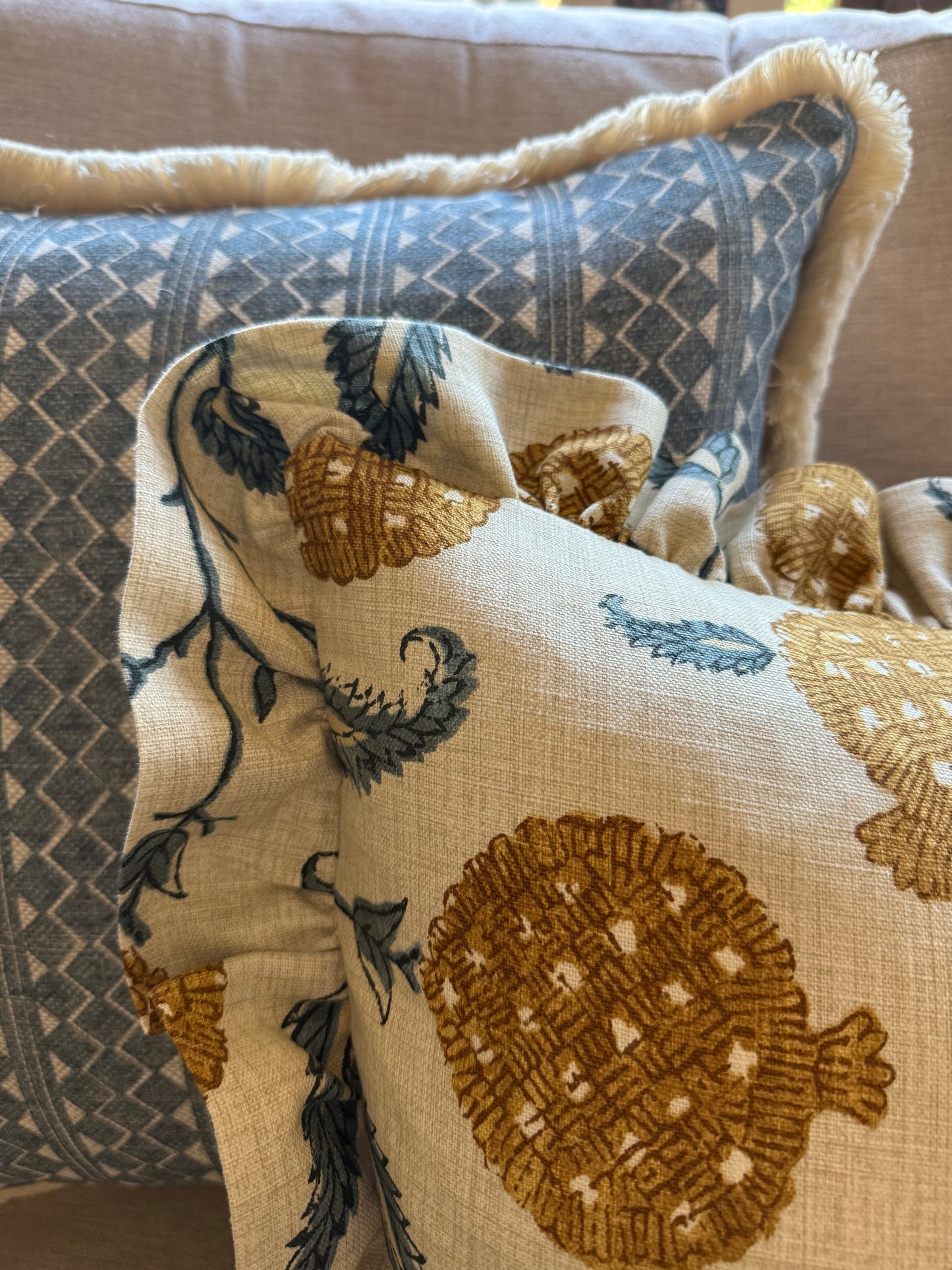 Sanderson Anaar Ruffled Cushions