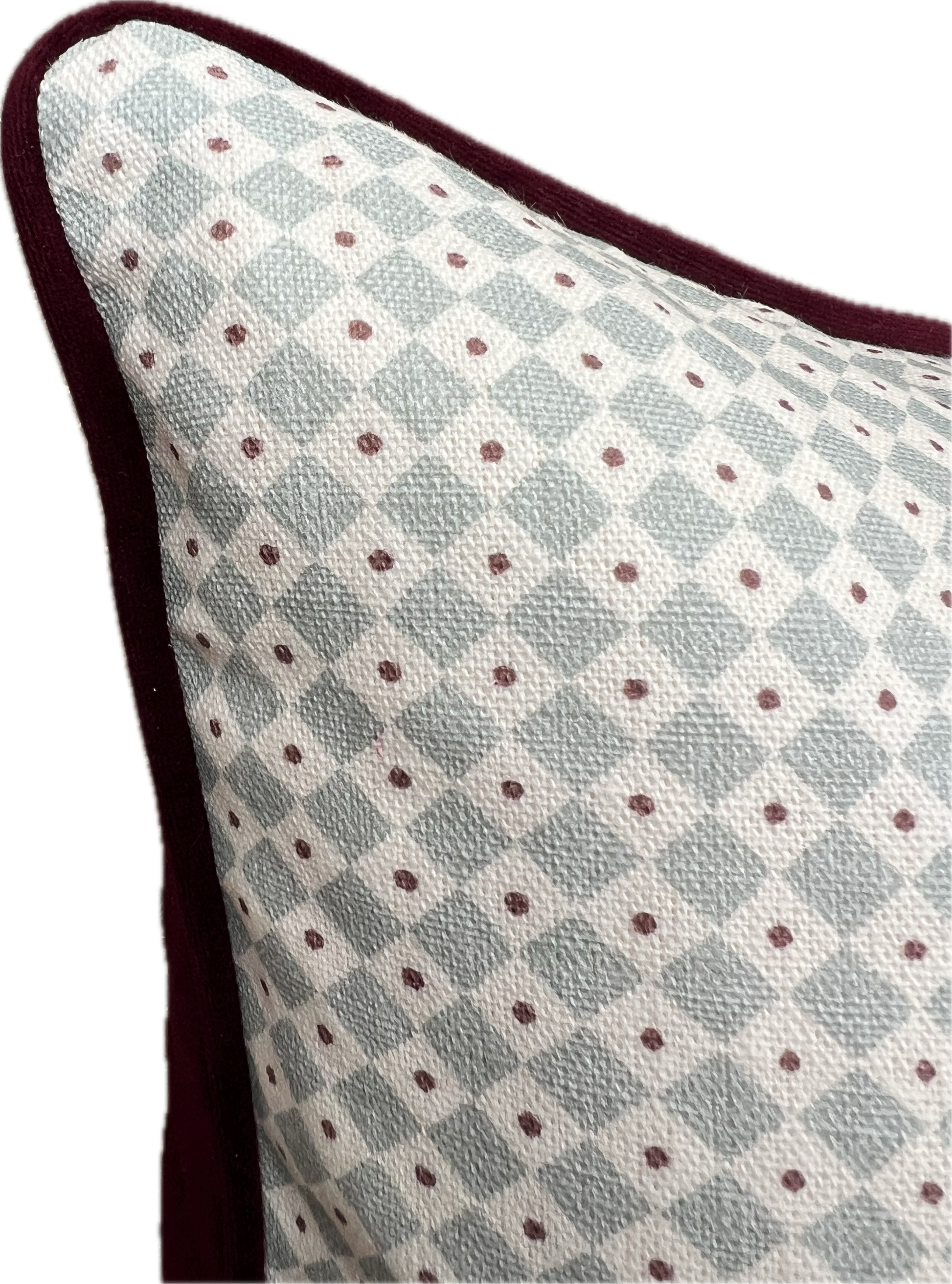 Lewis & Wood Cushions - Luxury cushions in Diamond Dot Fabric (Sea Holly)