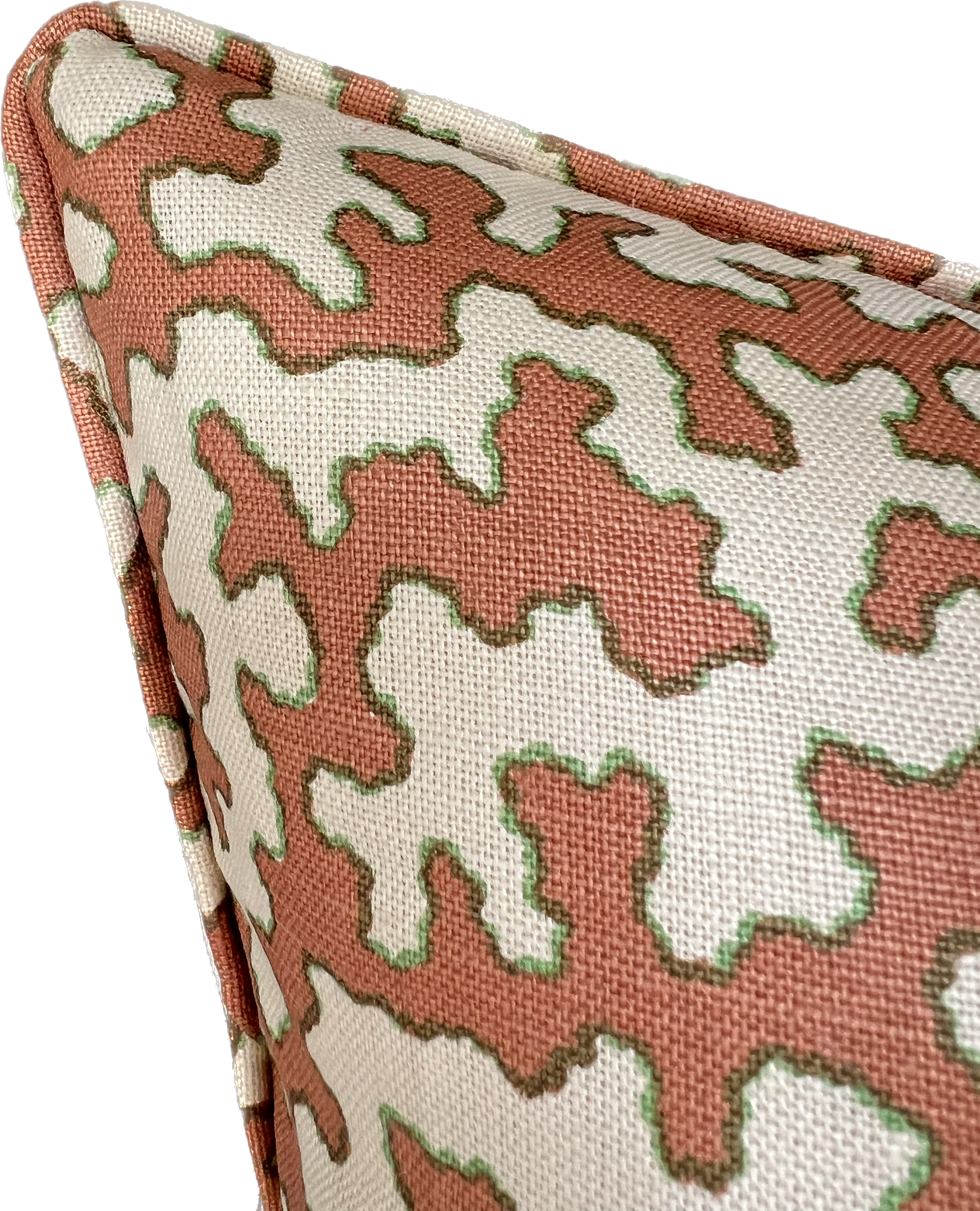 Colefax Fowler Cushions - Luxury cushions in Sibyl Colefax John Fowler Fabric (Apricot Squiggle)