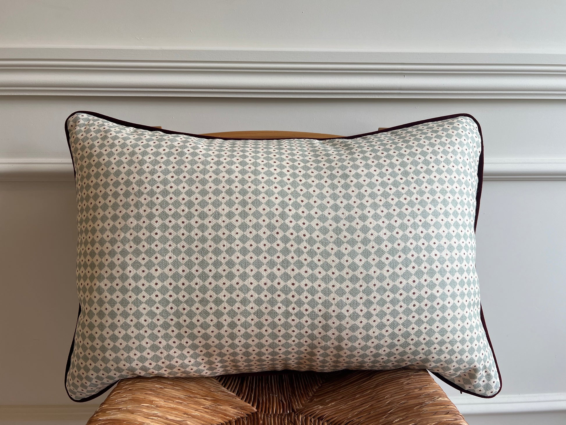 Lewis & Wood Cushions - Luxury cushions in Diamond Dot Fabric (Sea Holly)