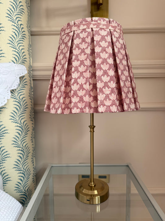 Luxury box pleat lampshade in Fermoie Eythorne premium designer fabric