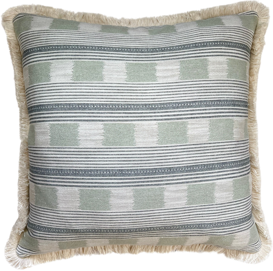 Pale Blue Lost & Found Fringed Cushion