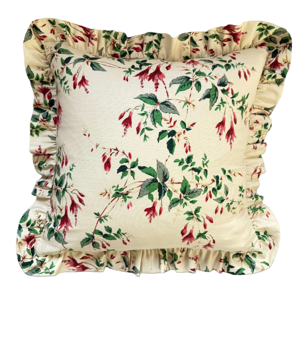 Colefax & Fowler Fuchsia Ruffled Cushion