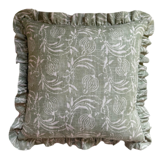 GP & J Baker Pomegranate Ruffled Cushion