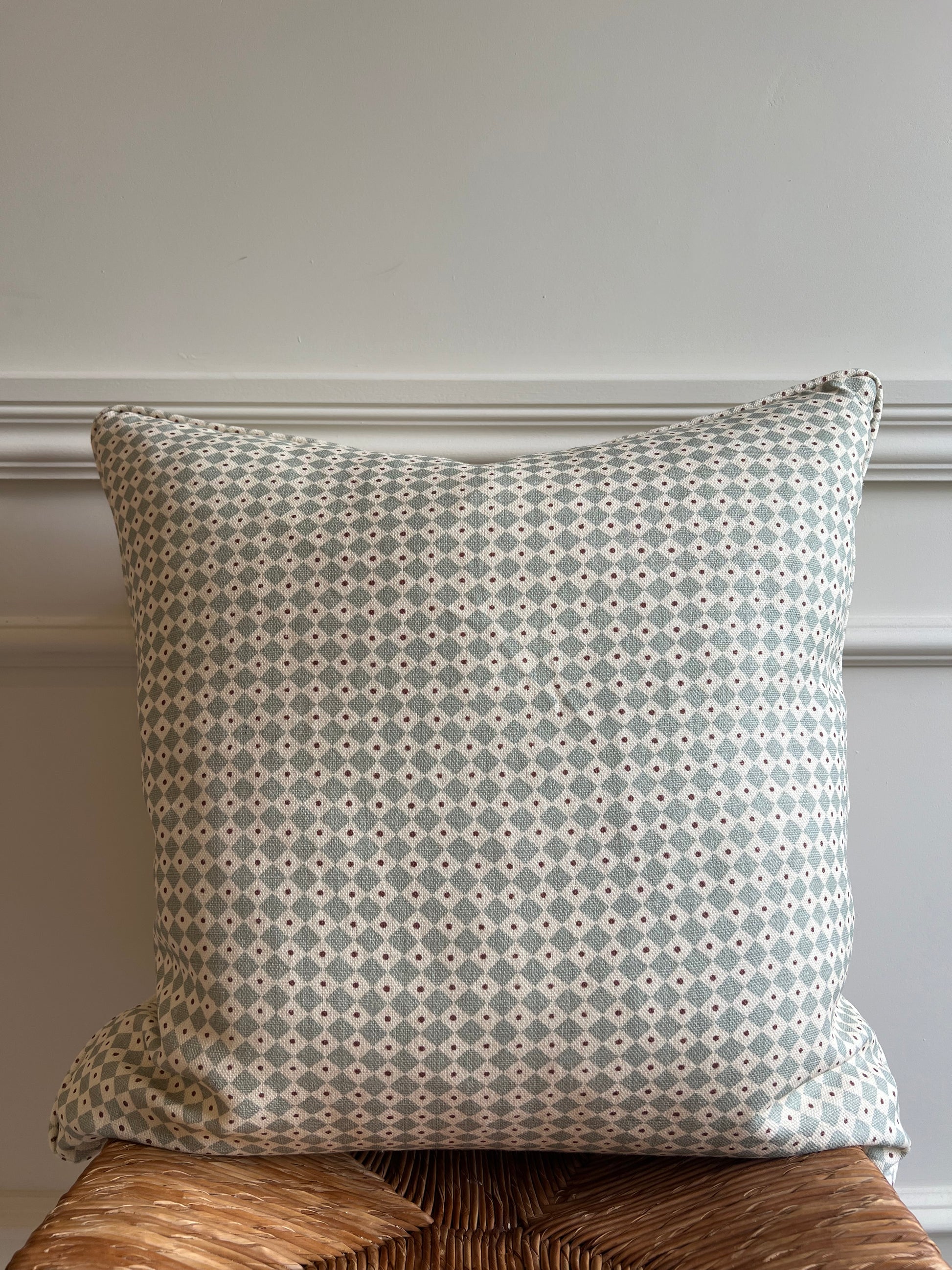 Lewis & Wood Cushions - Luxury cushions in Diamond Dot Fabric (Sea Holly)