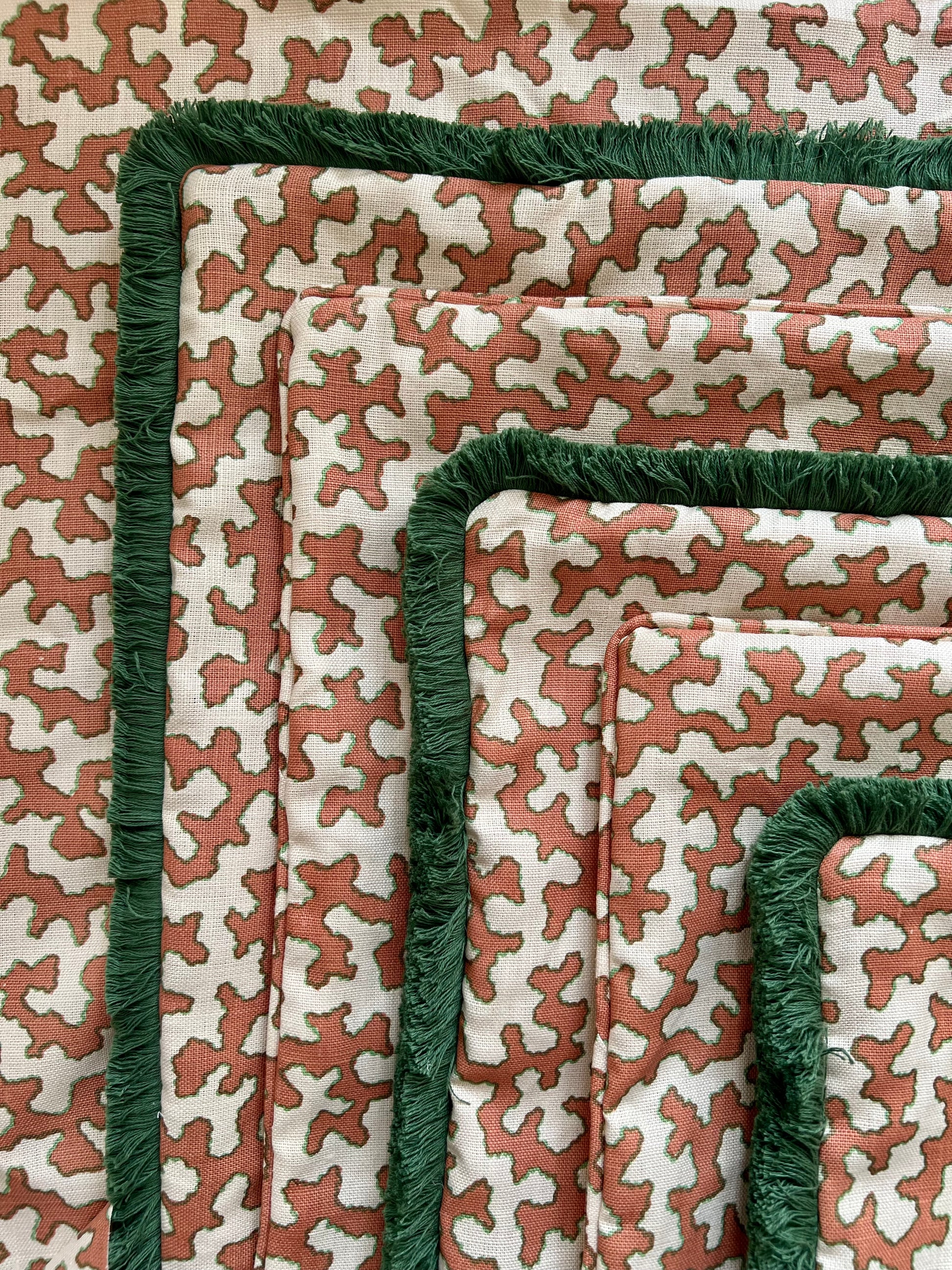 Colefax Fowler Cushions - Luxury cushions in Sibyl Colefax John Fowler Fabric (Apricot Squiggle)