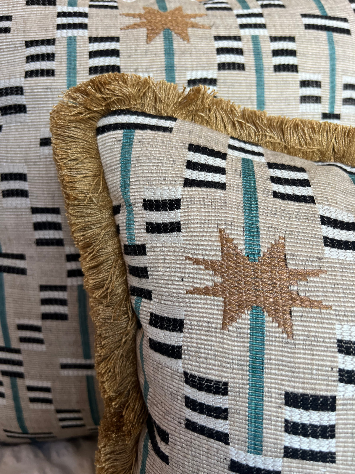 Afua Walnut Fringed Cushion
