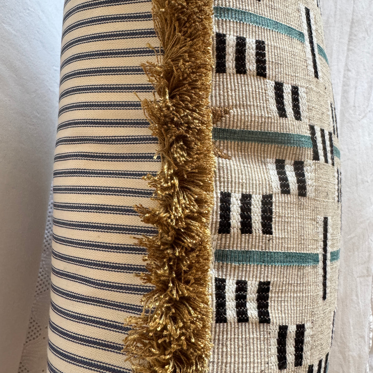 Afua Walnut Fringed Cushion