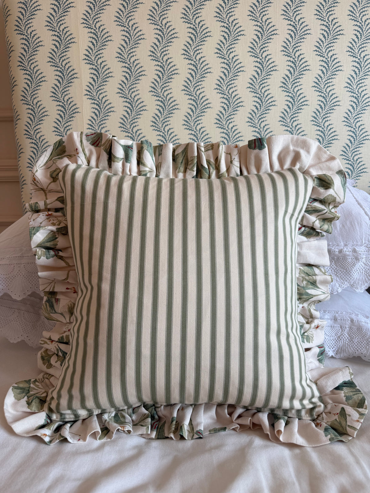 Colefax & Fowler Greenacre Ruffled Cushion