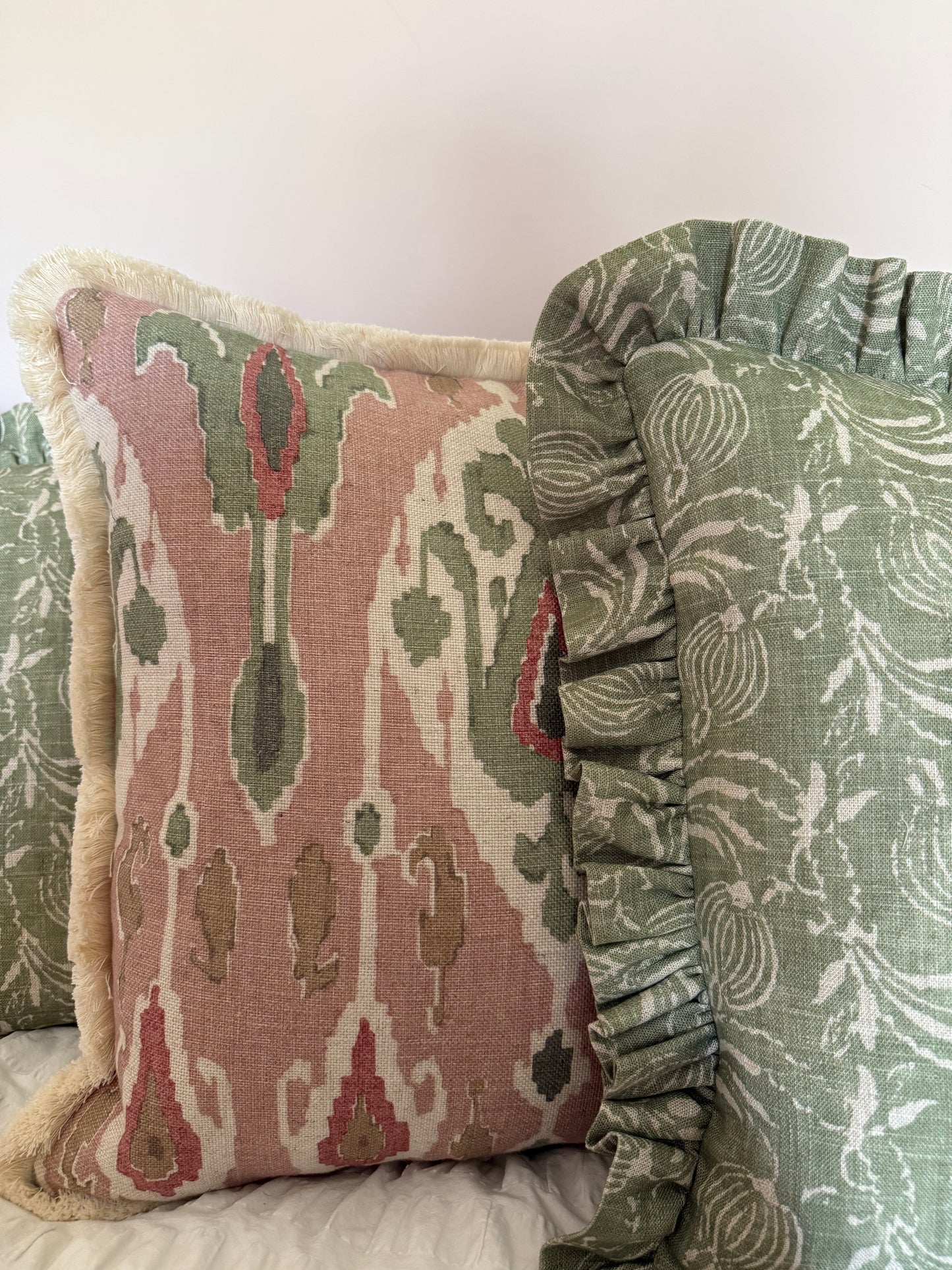 GP & J Baker Pomegranate Ruffled Cushion