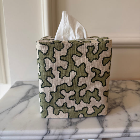 Moss Squiggle Tissue Box