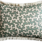 Colefax & Fowler Aqua Squiggle Fringed Lumber Cushion