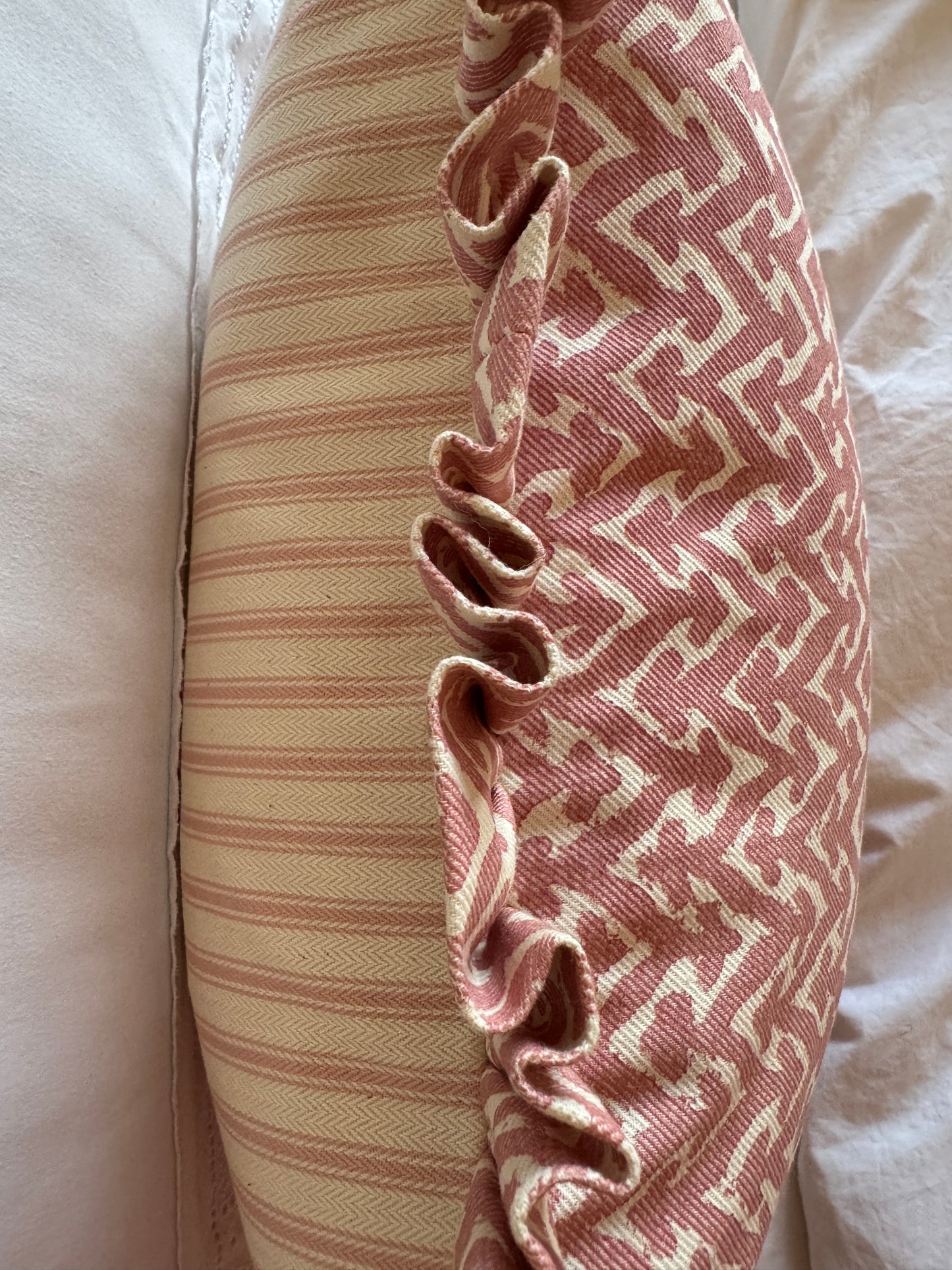 Fermoie Rabanna Pink Ruffled Cushion