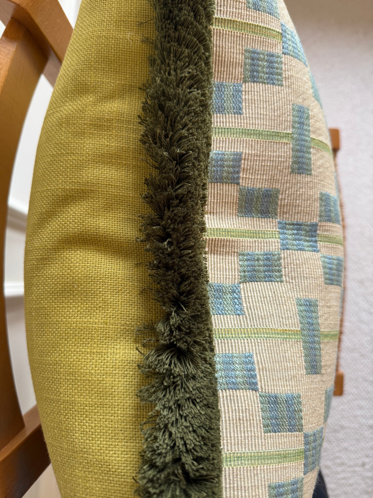 Afua Olive Fringed Cushion