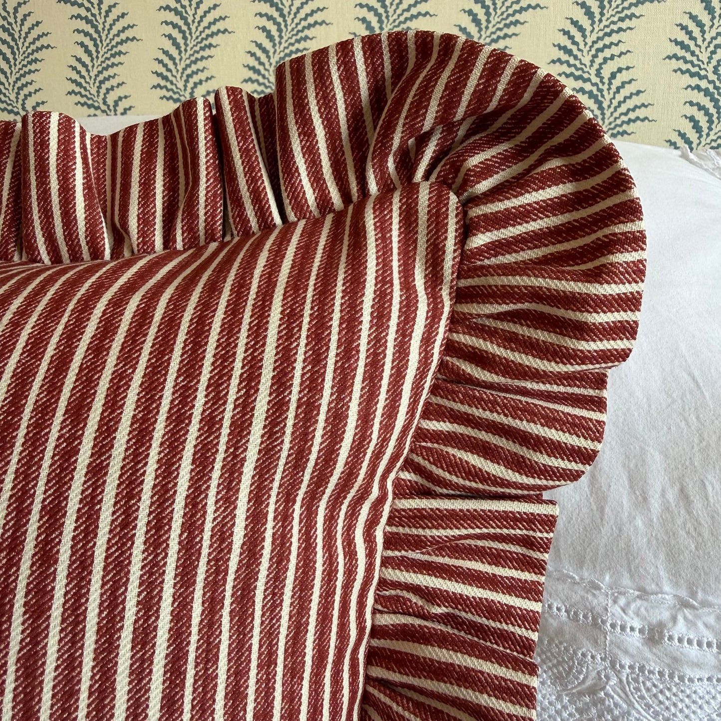Fermoie Poulton Stripe Ruffled Cushion