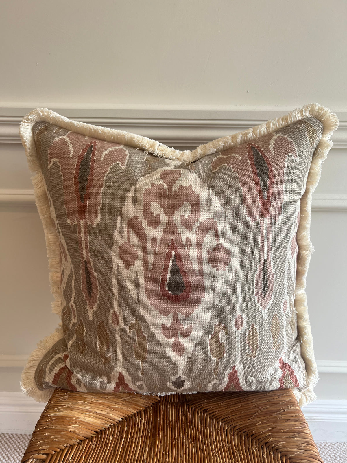 GP & J Baker Ikat Bokhara Neutral Cushion