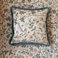 Luxury designer fringed cushion in Lewis & Wood Windrush Classic patterned fabric 