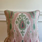 GP & J Baker Ikat Bokhara Rose Green Cushions