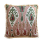GP & J Baker Ikat Bokhara Rose Green Cushion