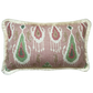 GP & J Baker Ikat Bokhara Rose Green Lumber Cushion