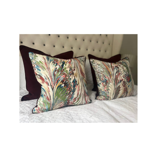 Marbleised Velvet 4 Cushion Set