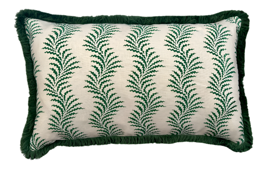 Soane Scrolling Fern Fringed Cushion