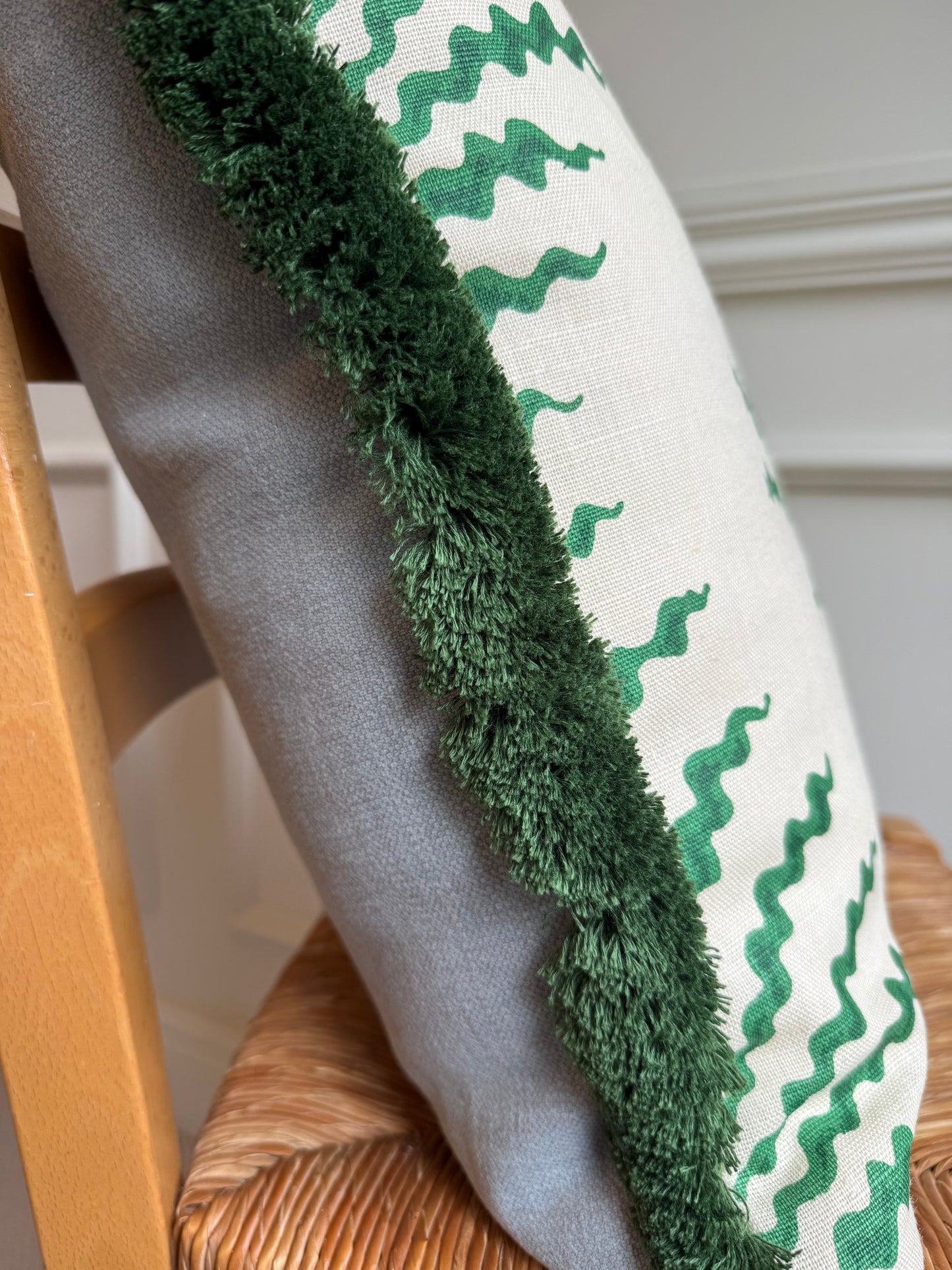 Scrolling Fern Fringed Cushion