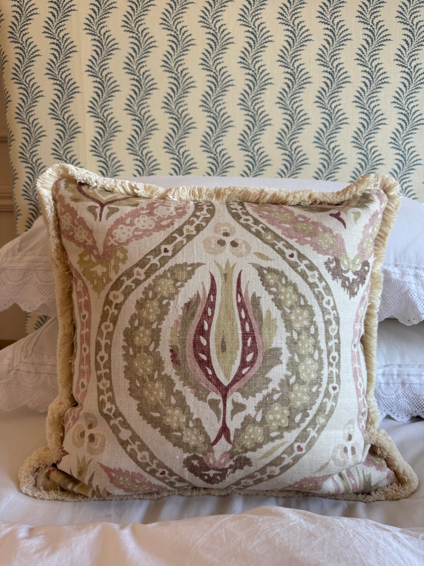 Lewis & Wood Benaki Cocoa Rose Cushion
