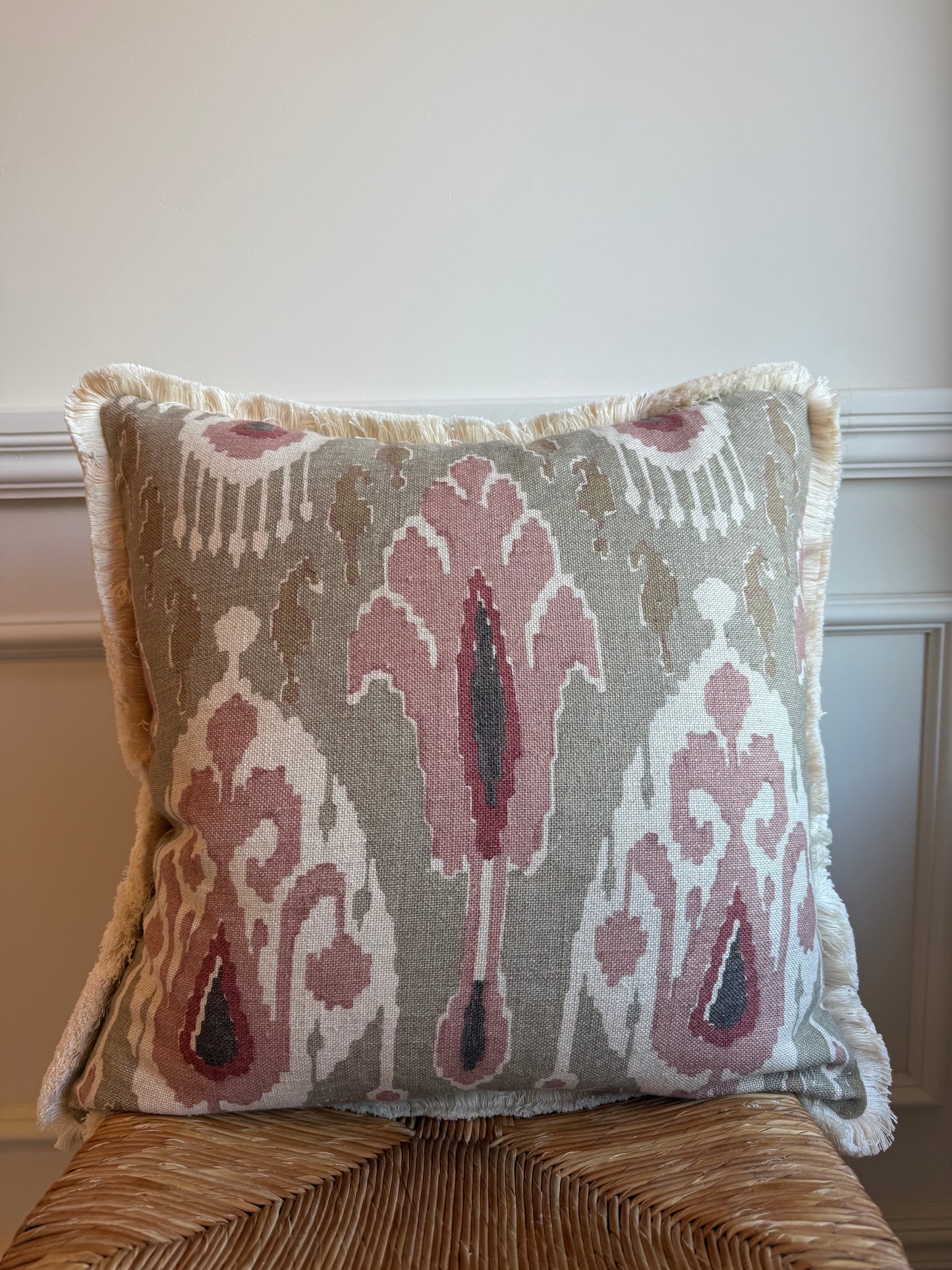 GP & J Baker Ikat Bokhara Neutral Cushion