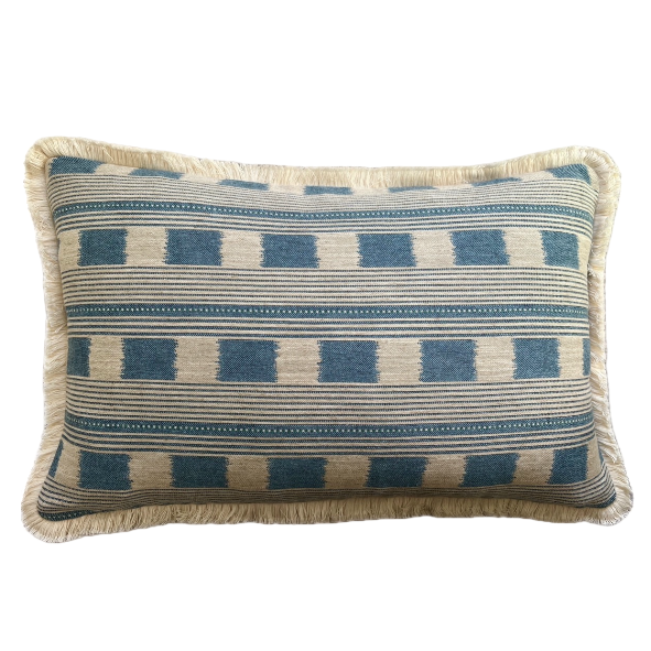 Denim Lost & Found Fringed Cushion