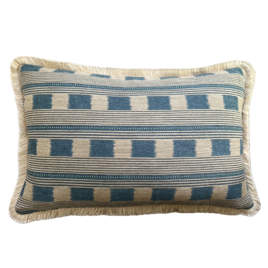 Denim Lost & Found Fringed Cushion