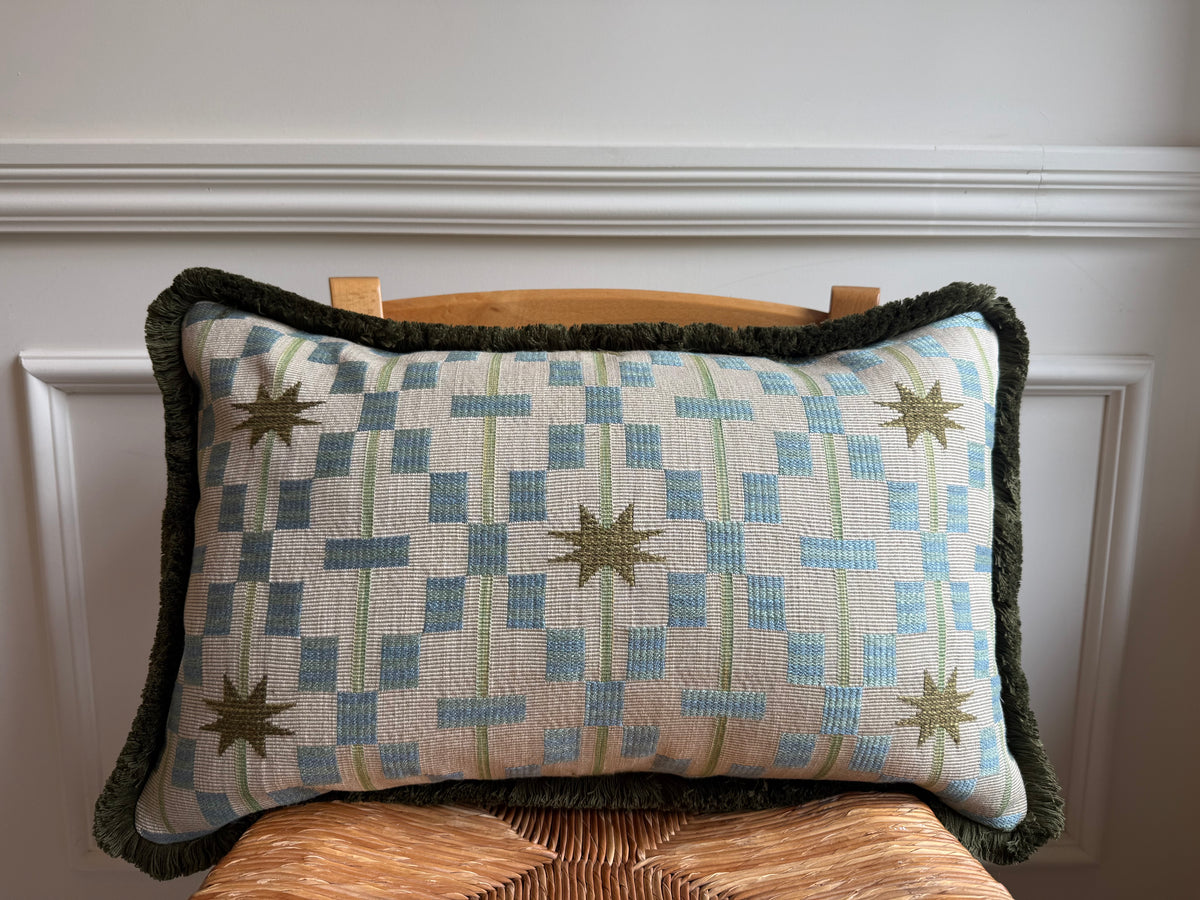 Afua Olive Fringed Cushion