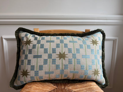 Afua Olive Fringed Cushion